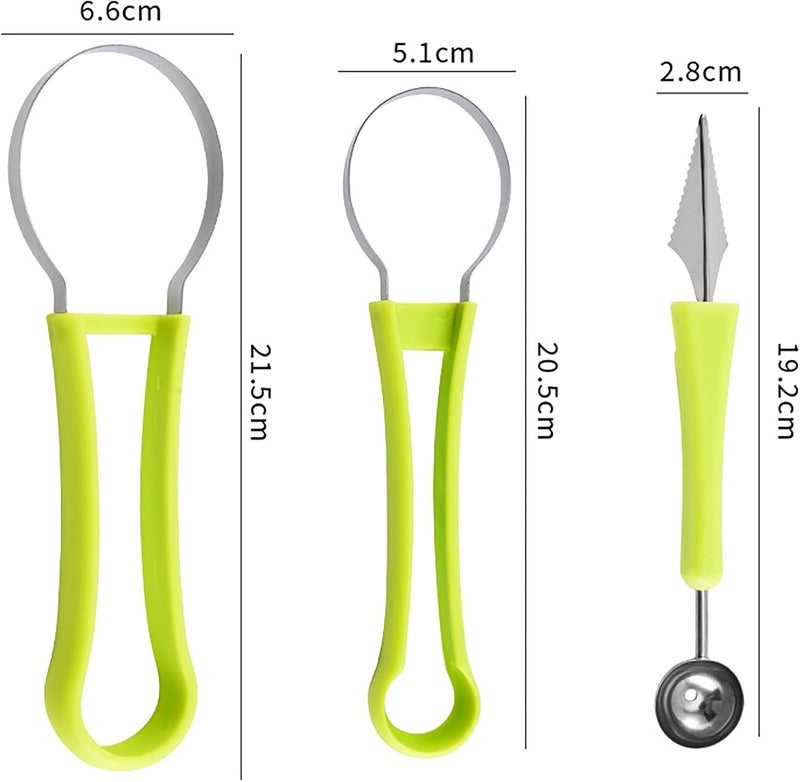 CoguZed Melon Baller Scoop Set, Melon Scooper and Fruit Carving Tools, Melon Baller with Cookie Scoop Set for Ice Cream, Melons & Cookie Dough - Image 2